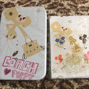 Coach Poppy Goldy Letter Writing Set w/ Tin & Stickers Japan Ltd